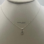 Collana oro bianco e diamanti lettera G