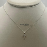 Collana oro bianco e diamanti lettera T