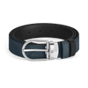 Cintura reversibile 30 mm in pelle blu velluto/nera con fibbia a ferro di cavallo - MB 220976
