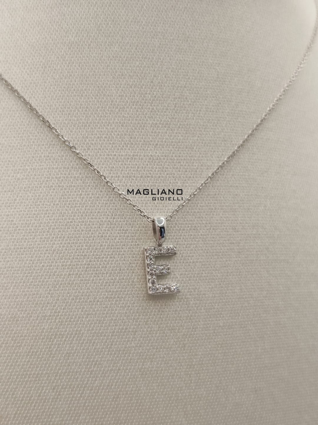 TINGN Collana da donna a strati in argento con lettere, oro bianco 14 TINGN Collana da donna a strati in argento con lettere, oro bianco 14