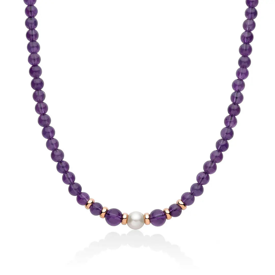 Collana Donna Miluna In Argento Perle Ametista - PCL6524