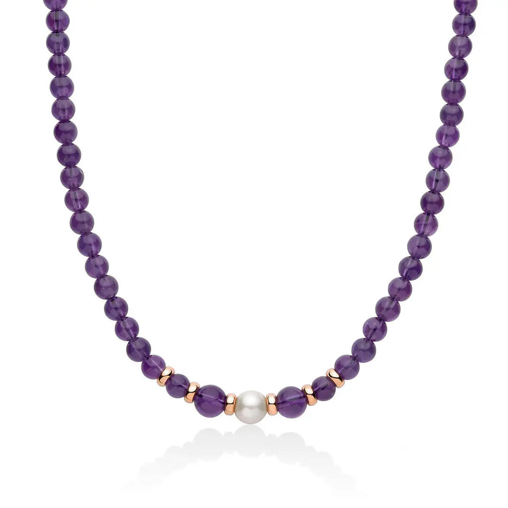 Collana Donna Miluna In Argento Perle Ametista - PCL6524