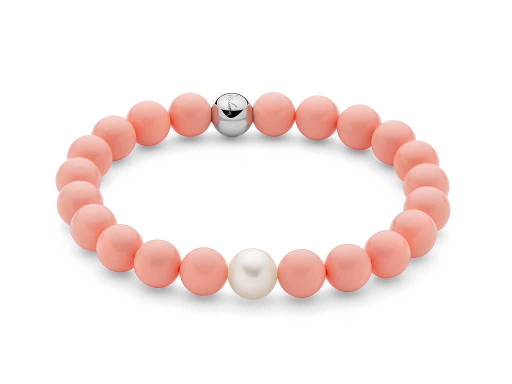 Bracciale Donna Miluna Terra Mare Agglomerato Corallo rosa e Perla PBR3659