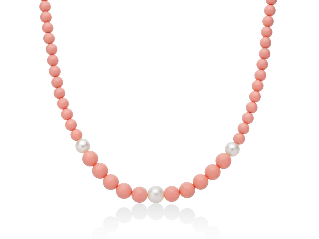 Collana in argento e agglomerato di corallo Miluna PCL6693