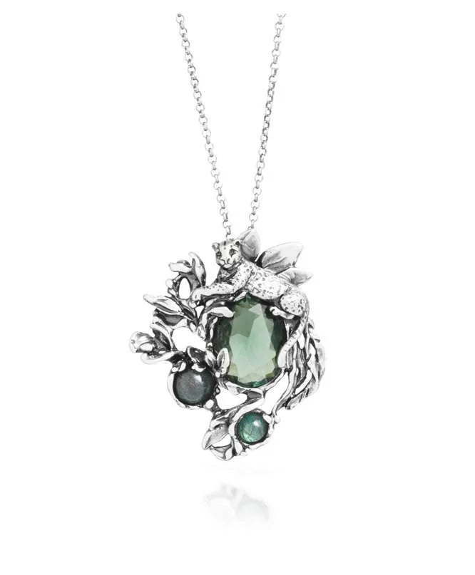 pendente jungle Pendente con quarzo e agata verde : 12505