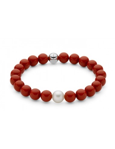 Bracciale Donna Miluna Terra Mare Agglomerato Corallo Rosso E Perla - PBR3660
