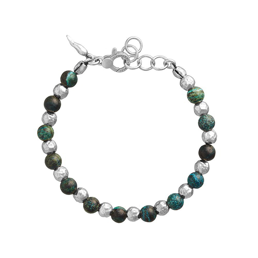 bracciale sfere diaspro Bracciale in Argento 925 e diaspro verde - 11859