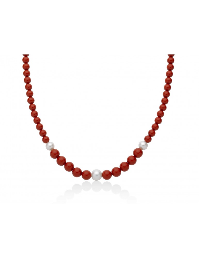 Miluna - Collana Terra E Mare Color Corallo Rosso - PCL6694