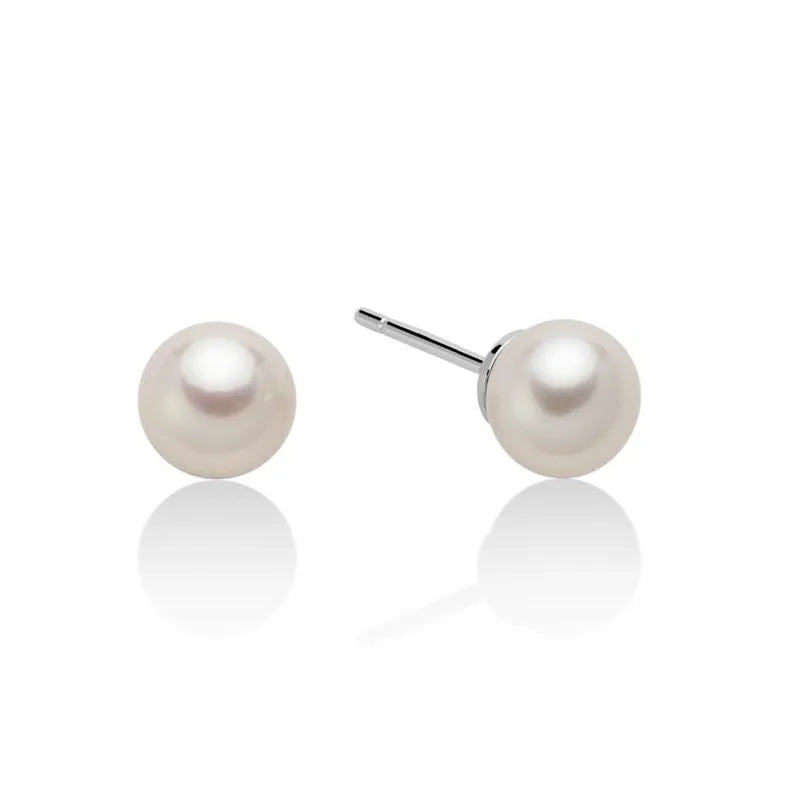 Orecchini di perle gemelle Oriente in oro bianco 375 - PPL758BBMX