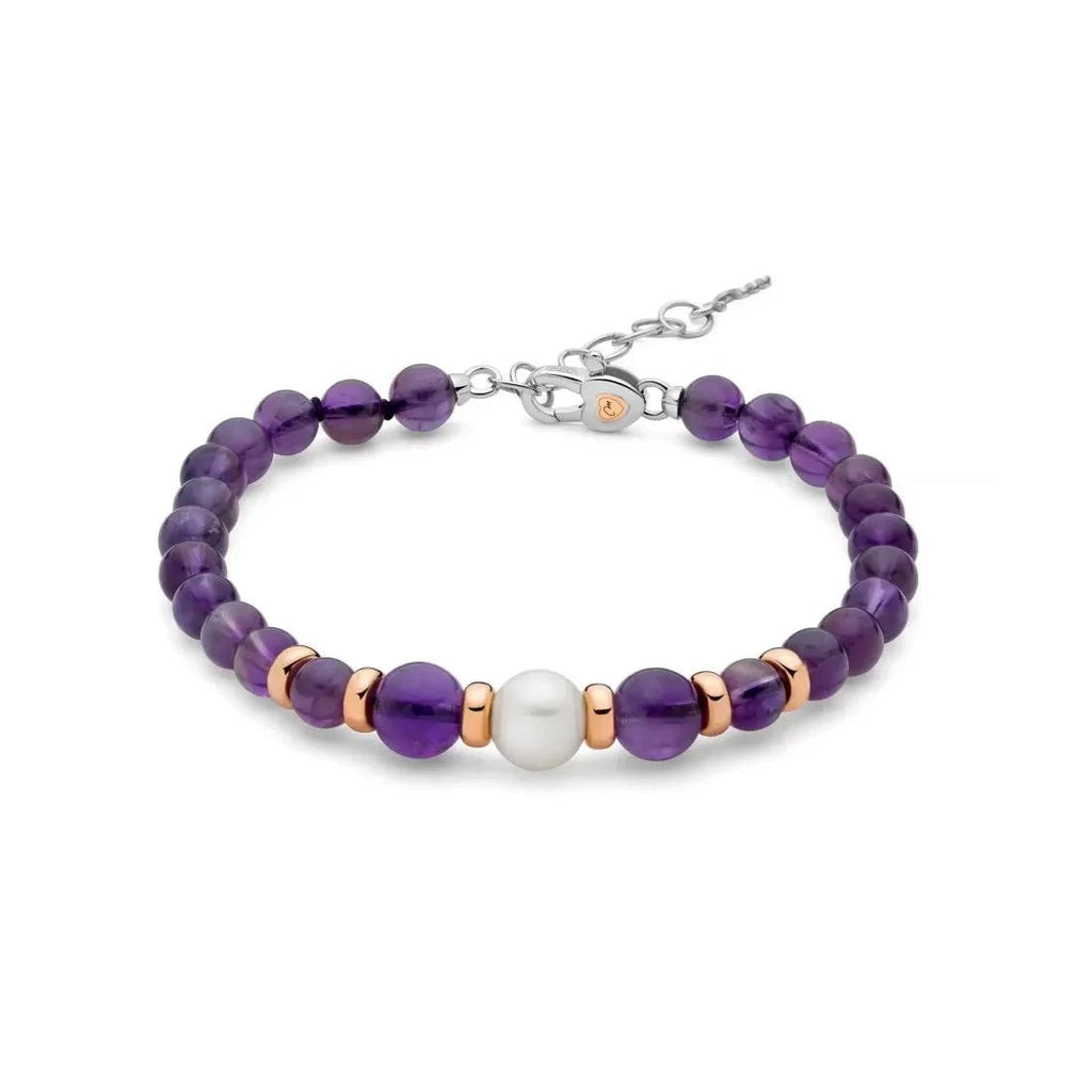 Bracciale Donna Miluna Argento Sfere Ametista E Perle - PBR3539