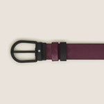 Cintura reversibile 30 mm in pelle cassis/nera con fibbia a ferro di cavallo -  MB 220020