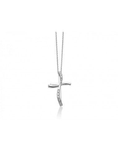 Collana Miluna Croce e brillanti  - CLD4300X